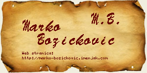 Marko Božičković vizit kartica